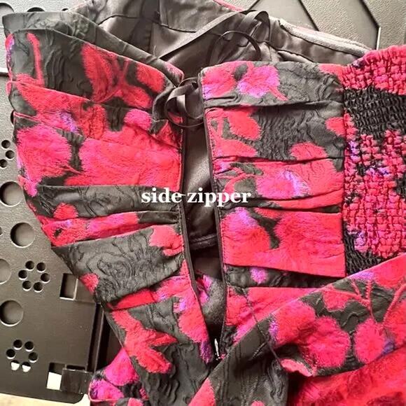 WHBM Corset Women Whimsigoth Dark Fairy Vamp Witch Tie-Front Satin Textured Y2K - Picture 5 of 6